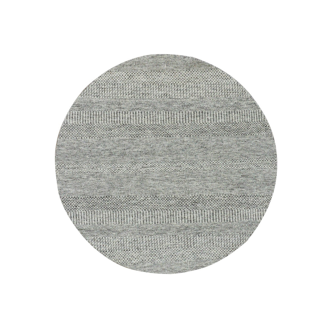 Gray 4'10" x 4'11" Modern and Contemporary Hand knotted Wool Rug - Sku: O079696