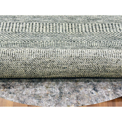 Modern and Contemporary Wool Hand Knotted Rug Grey No Border 4.10X4.11 -O079696