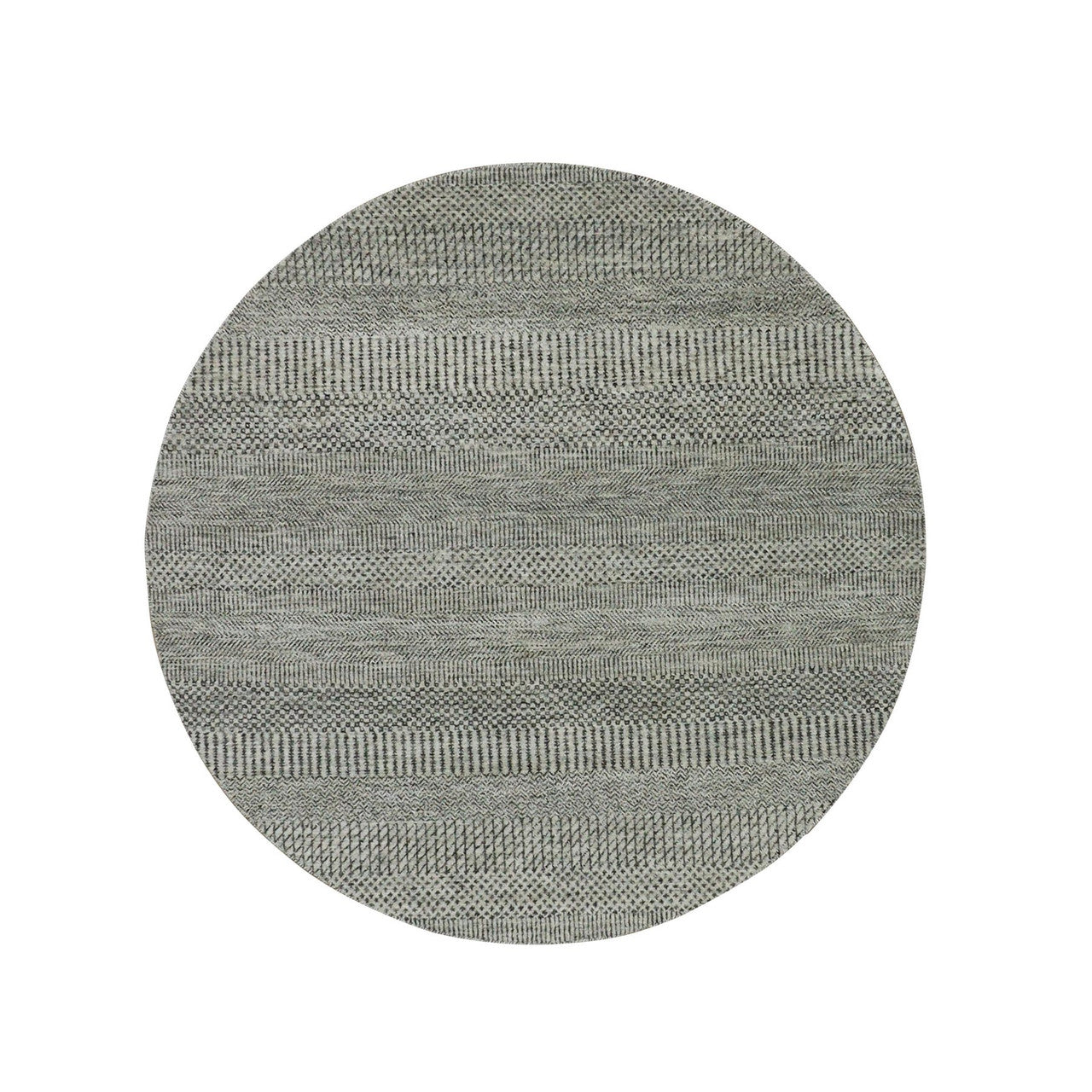Gray 4'8" x 4'8" Modern and Contemporary Hand knotted Wool Rug - Sku: O079697