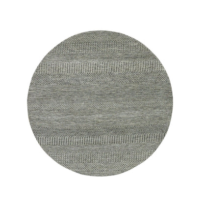 Modern and Contemporary Wool Hand Knotted Rug Grey No Border 4.8X4.8 -O079697