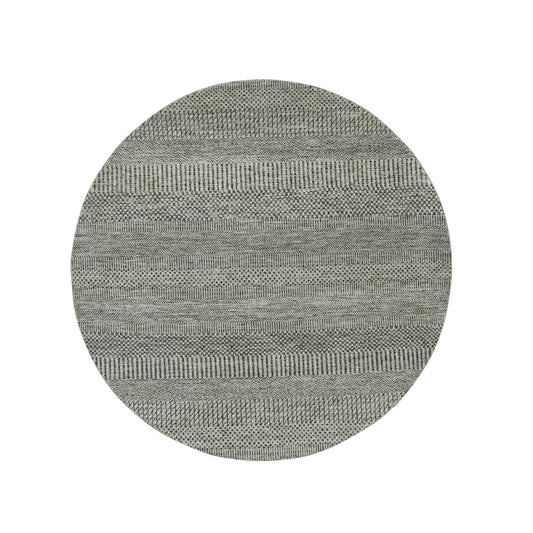 Modern and Contemporary Wool Hand Knotted Rug Grey No Border 4.8X4.8 -O079697