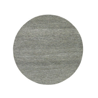 Modern and Contemporary Wool Hand Knotted Rug Grey No Border 4.8X4.8 -O079697
