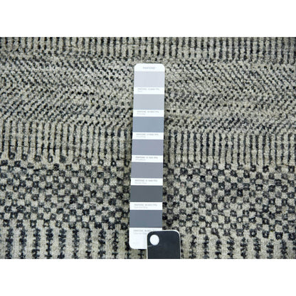 Modern and Contemporary Wool Hand Knotted Rug Grey No Border 4.8X4.8 -O079697