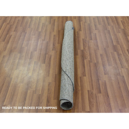 Modern and Contemporary Wool Hand Knotted Rug Grey No Border 4.8X4.8 -O079697