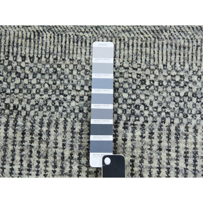 Modern and Contemporary Wool Hand Knotted Rug Grey No Border 2.6X29.9 -O079699