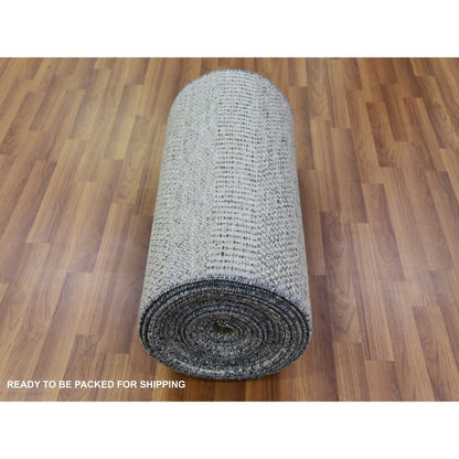 Modern and Contemporary Wool Hand Knotted Rug Grey No Border 2.6X29.9 -O079699