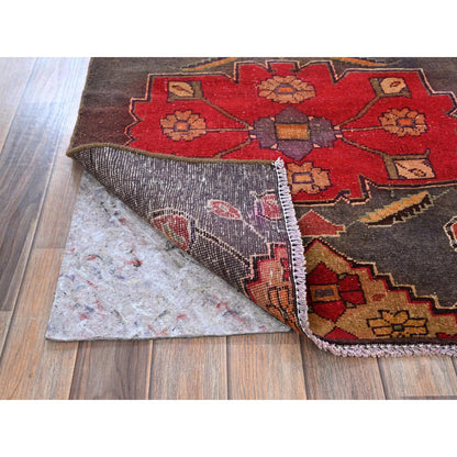 Overdyed & Vintage Wool Hand Knotted Rug Grey 2.8x7.10 -O0796