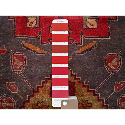 Overdyed & Vintage Wool Hand Knotted Rug Grey 2.8x7.10 -O0796