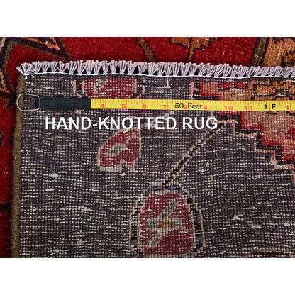 Overdyed & Vintage Wool Hand Knotted Rug Grey 2.8x7.10 -O0796