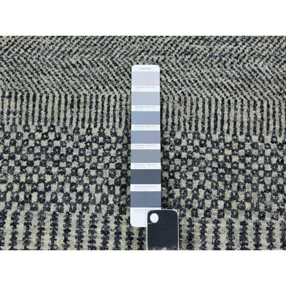 Modern and Contemporary Wool Hand Knotted Rug Grey No Border 2.7X26.3 -O079701