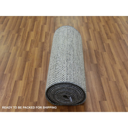 Modern and Contemporary Wool Hand Knotted Rug Grey No Border 2.7X26.3 -O079701