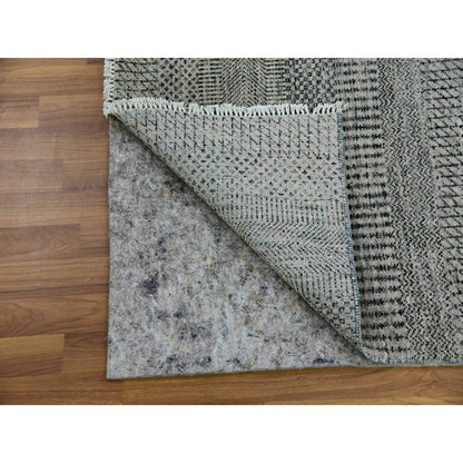 Modern and Contemporary Wool Hand Knotted Rug Grey No Border 2.7X22.1 -O079702