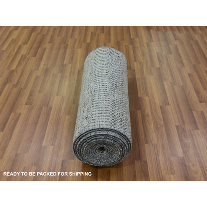 Modern and Contemporary Wool Hand Knotted Rug Grey No Border 2.7X22.1 -O079702