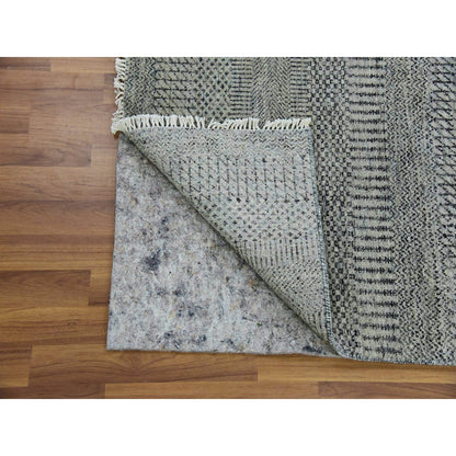 Modern and Contemporary Wool Hand Knotted Rug Grey No Border 2.8X19.11 -O079703