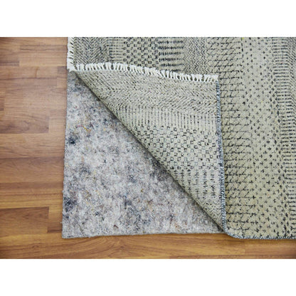 Modern and Contemporary Wool Hand Knotted Rug Grey No Border 2.6X15.11 -O079704