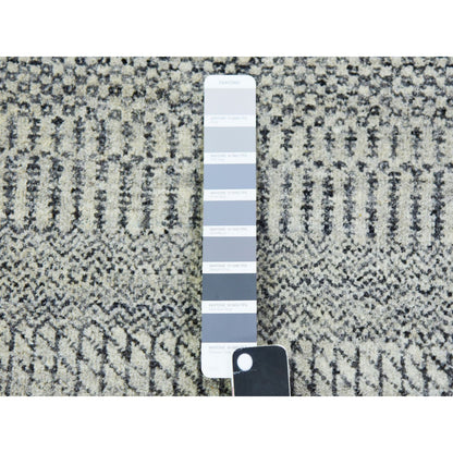 Modern and Contemporary Wool Hand Knotted Rug Grey No Border 2.6X15.11 -O079704