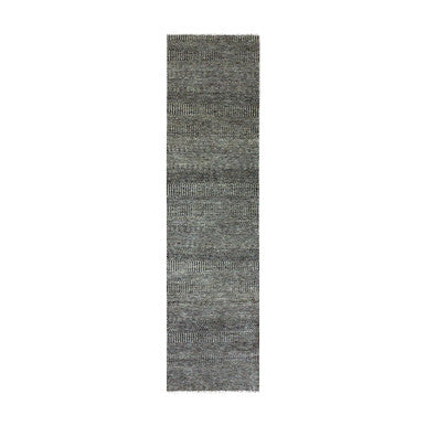 Modern and Contemporary Wool Hand Knotted Rug Grey No Border 2.6X9.11 -O079705