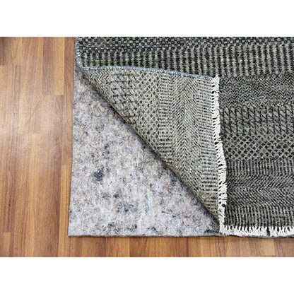 Modern and Contemporary Wool Hand Knotted Rug Grey No Border 2.6X9.11 -O079705