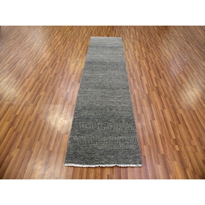 Modern and Contemporary Wool Hand Knotted Rug Grey No Border 2.6X9.11 -O079706