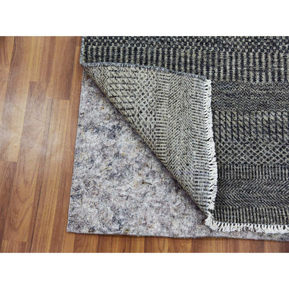 Modern and Contemporary Wool Hand Knotted Rug Grey No Border 2.6X9.11 -O079706