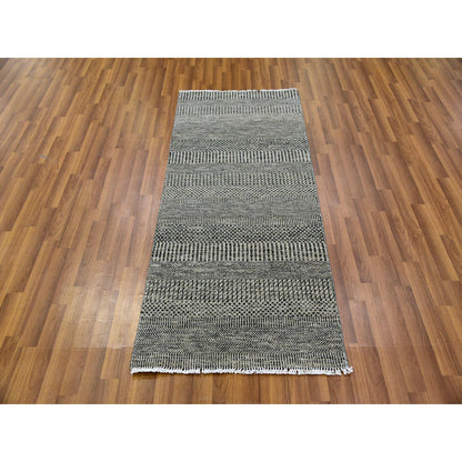 Modern and Contemporary Wool Hand Knotted Rug Grey No Border 2.6X5.10 -O079707