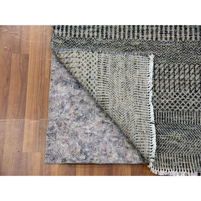 Modern and Contemporary Wool Hand Knotted Rug Grey No Border 2.6X5.10 -O079707