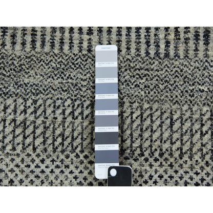 Modern and Contemporary Wool Hand Knotted Rug Grey No Border 2.6X5.10 -O079707