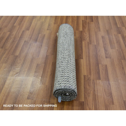 Modern and Contemporary Wool Hand Knotted Rug Grey No Border 2.6X5.10 -O079707