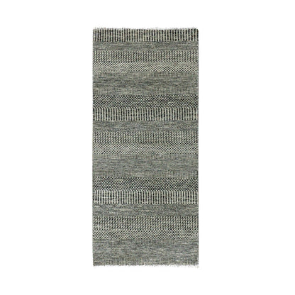 Modern and Contemporary Wool Hand Knotted Rug Grey No Border 2.6X5.10 -O079708