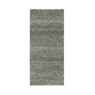 Modern and Contemporary Wool Hand Knotted Rug Grey No Border 2.6X5.10 -O079708