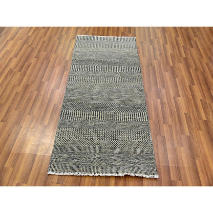 Modern and Contemporary Wool Hand Knotted Rug Grey No Border 2.6X5.10 -O079708