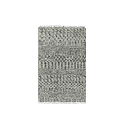 Modern and Contemporary Wool Hand Knotted Rug Grey No Border 2.0X3.2 -O079709