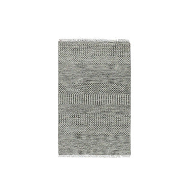 Modern and Contemporary Wool Hand Knotted Rug Grey No Border 2.0X3.2 -O079709