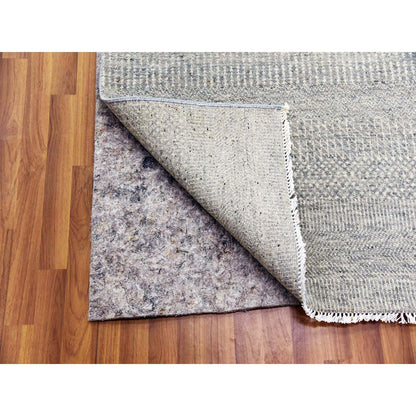 Modern and Contemporary Wool Hand Knotted Rug Grey No Border 14.0X18.3 -O079711