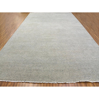 Modern and Contemporary Wool Hand Knotted Rug Grey No Border 11.10X18.0 -O079712