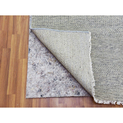 Modern and Contemporary Wool Hand Knotted Rug Grey No Border 11.10X18.0 -O079712