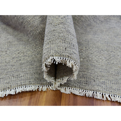 Modern and Contemporary Wool Hand Knotted Rug Grey No Border 11.10X18.0 -O079712