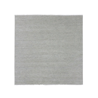 Modern and Contemporary Wool Hand Knotted Rug Grey No Border 5.11X6.0 -O079715