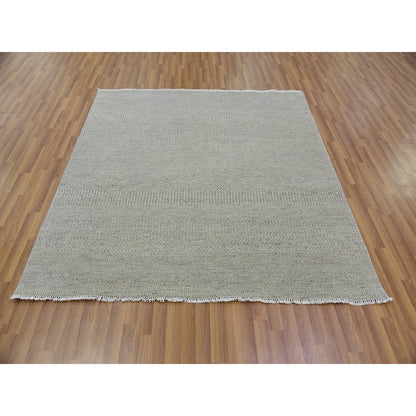 Modern and Contemporary Wool Hand Knotted Rug Grey No Border 5.11X6.0 -O079715