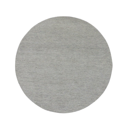 Modern and Contemporary Wool Hand Knotted Rug Grey No Border 4.10X4.10 -O079716