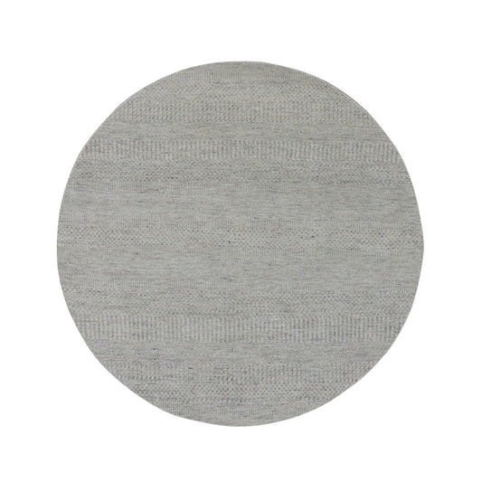 Modern and Contemporary Wool Hand Knotted Rug Grey No Border 4.10X4.10 -O079716