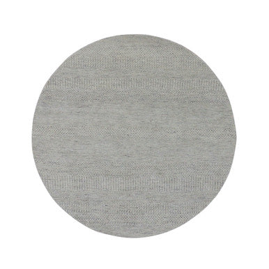 Modern and Contemporary Wool Hand Knotted Rug Grey No Border 4.10X4.10 -O079716