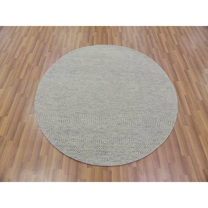 Modern and Contemporary Wool Hand Knotted Rug Grey No Border 4.10X4.10 -O079716