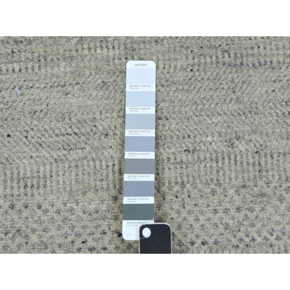 Modern and Contemporary Wool Hand Knotted Rug Grey No Border 4.10X4.10 -O079716