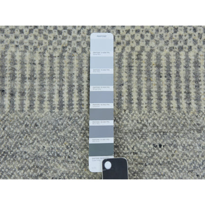 Modern and Contemporary Wool Hand Knotted Rug Grey No Border 2.6X21.8 -O079721