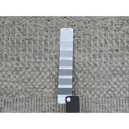 Modern and Contemporary Wool Hand Knotted Rug Grey No Border 2.5X18.6 -O079723