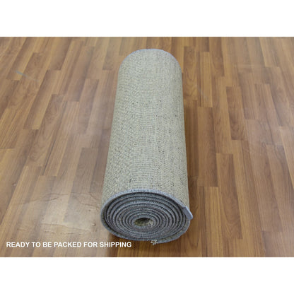 Modern and Contemporary Wool Hand Knotted Rug Grey No Border 2.5X18.6 -O079723