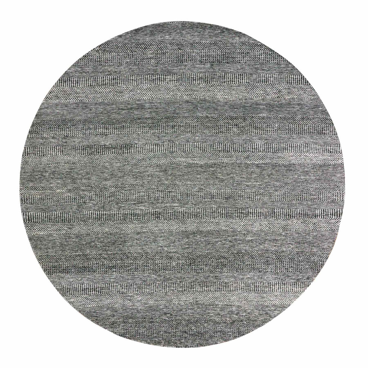 Gray 9'8" x 9'8" Modern and Contemporary Hand knotted Wool Rug - Sku: O079728