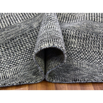 Modern and Contemporary Wool Hand Knotted Rug Grey No Border 9.8X9.8 -O079728