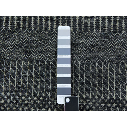 Modern and Contemporary Wool Hand Knotted Rug Grey No Border 2.7X26.2 -O079731